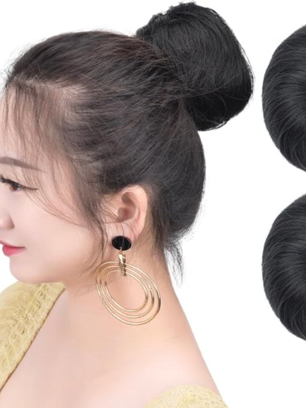 Hair Buns - 2pcs - Black Hair Piece Fake for Bridal, Wedding, Dances, etc - NEW!